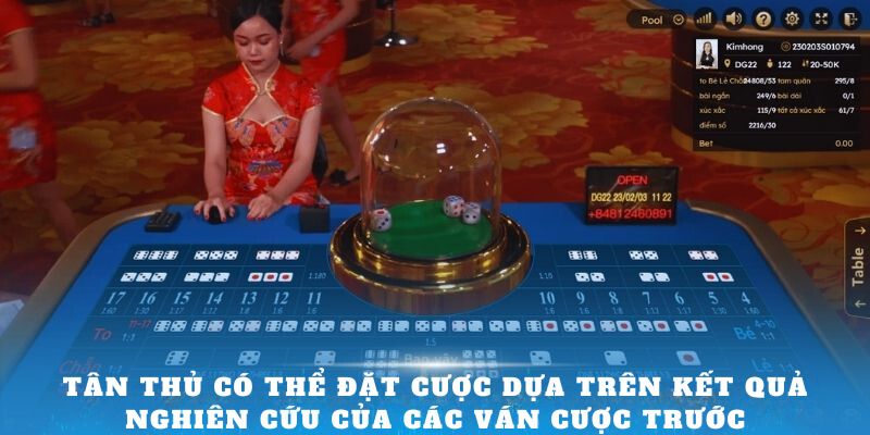 Tân thủ có thể đặt cược dựa trên kết quả nghiên cứu của các ván cược trước